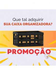 Caixa Plástica Dobrável  Desmontável Empilhável Prática Organizadora Cesto 45 Litros Grande 38 x 54 x 27 Suporta Até 30 kilos