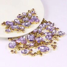 130 peças de strass de cristal de tamanhos variados, garras de vidro costuradas, enfeites de strass com parte traseira plana para artesanato faça você mesmo, roupas, sapatos, vestidos, acessórios de joias