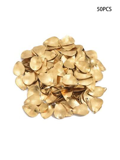 10 peças/50 peças Pingente de Gota D'água Geométrica de Arco de Latão Natural com Textura e Furo Único para Fabricação de Joias DIY