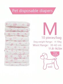 Leak-Proof Dog Diapers, Super Absorbent, Disposable (Similar To Diapers/Pads/Sanitary Napkins/Physiological Pants), 10pcs/Pack For Female Dogs, 12pcs/Pack For Male Dogs, Essential Supplies For Cleaning Up After Both Male And Female Dogs