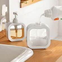 便携式旅行瓶套装 - 防漏，带泵分配器的塑料容器，适用于乳液、护发素、洗发水、沐浴露、洗衣粉、洗手液 - 非常适合酒店、健身房和旅行 - 白色 - 查看 4