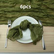 6/12/18/24/30 Pieces Purple Gauze Cheese Cloth Napkins, Multi-Color Optional Cheese Cloth Napkins Bali Cheese Cloth Napkins, Rustic Bohemian Lavender Napkins, Lavender Napkins For Family Dinners, Restaurants, Wedding Receptions, Dinners, Holiday Parties, Table Decorations