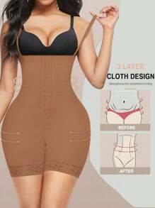 Faja Shapewear For Women Tummy Control Fajas Post Surgery Compression Body Shaper With Open Crotch  2 Pack - Multicolor - View 10