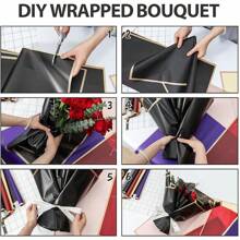 Papel Celofán Para Ramos Coreanos, 20 Unidades - Negro - Ver 4