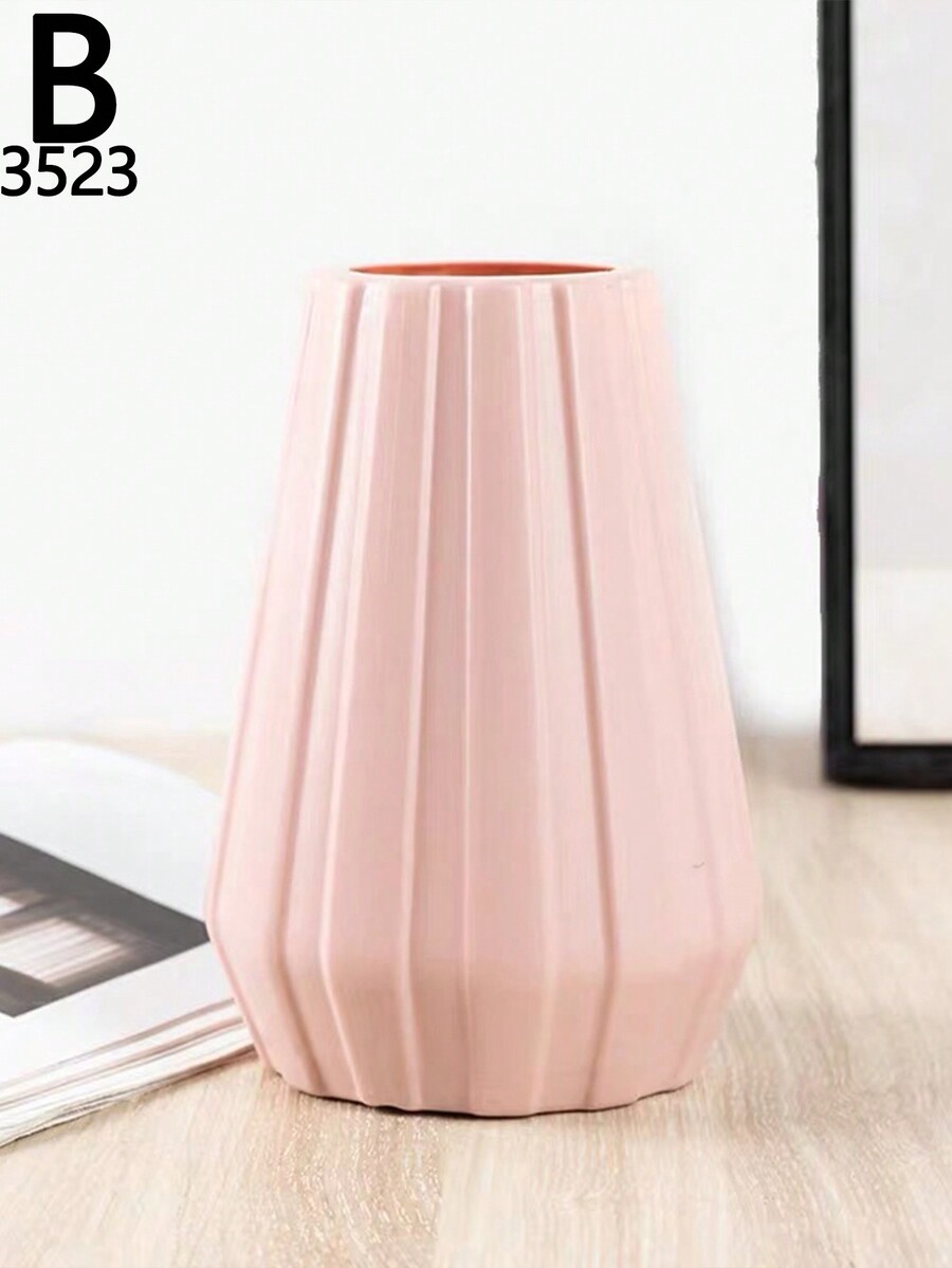 1pc Plastic Vase, Modern Minimalist Round Flower Vase Decoration