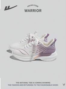 Women's Lace-Up Ombre Color Running Sneakers, Lightweight, Shock-Absorbing, Anti-Slip, Durable Soft Sole Casual Sports Shoes