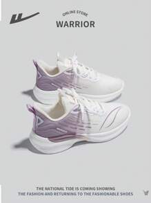 Women's Lace-Up Ombre Color Running Sneakers, Lightweight, Shock-Absorbing, Anti-Slip, Durable Soft Sole Casual Sports Shoes