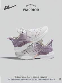 Women's Lace-Up Ombre Color Running Sneakers, Lightweight, Shock-Absorbing, Anti-Slip, Durable Soft Sole Casual Sports Shoes