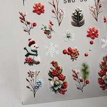 2 miếng dán móng nghệ thuật Giáng sinh - Thiết kế người tuyết 3D, cây và hoa | Hoàn thiện mờ, miếng dán tự dính cho móng tay lễ hội Giáng sinh, Quà tặng Giáng sinh, Quà tặng năm mới - Nhiều màu - Xem 5