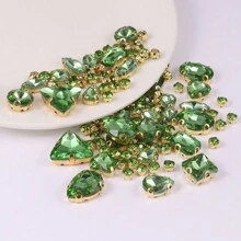 130 peças de strass de cristal de tamanhos variados, garras de vidro costuradas, enfeites de strass com parte traseira plana para artesanato faça você mesmo, roupas, sapatos, vestidos, acessórios de joias