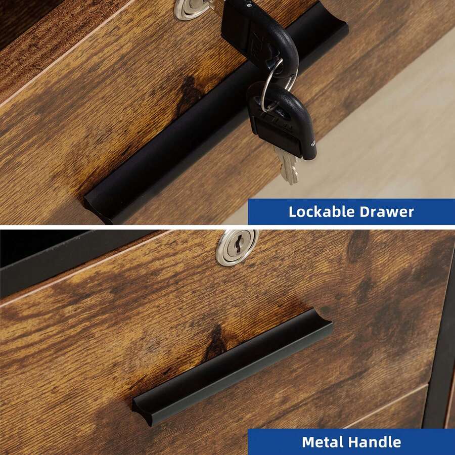 Sturdum 2 Drawer Mobile File Wood Lateral Filing With