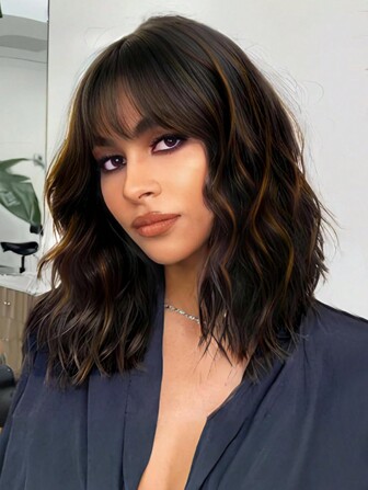 14 Inch Curly Bob Wigs With Bangs - Synthetic Wigs For Women  Halloween  Christmas Cosplay Use