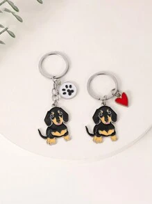1 szt. Metalowy, uroczy brelok do kluczy z jamnikiem, buldogiem i psem, brelok do samochodu, pieski, serce, brelok, prezent dla mężczyzn, metalowy wisiorek, prezenty dla najlepszego przyjaciela, Halloween, Walentynki, walentynkowe akcesoria samochodowe, zawieszka do torby, szkoła, gotyk, Y2k