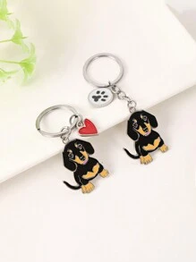 1 szt. Metalowy, uroczy brelok do kluczy z jamnikiem, buldogiem i psem, brelok do samochodu, pieski, serce, brelok, prezent dla mężczyzn, metalowy wisiorek, prezenty dla najlepszego przyjaciela, Halloween, Walentynki, walentynkowe akcesoria samochodowe, zawieszka do torby, szkoła, gotyk, Y2k