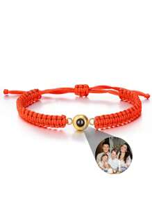 1 Stück personalisierte Foto-Projektions-Armband, rundes Projektions-Foto-Armband, buntes geflochtenes Projektions-Armband, geschlechtsneutrales Design, geeignet für Männer, Frauen, Paar, Familie, Freunde und Haustiere. Weihnachten, Halloween, Muttertag, Vatertag, Valentinstag und Geburtstagsgeschenk