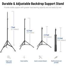 Wedding Backdrop Stand 10x7ft(WxH) Photo Studio Adjustable Metal Background Stand ,Balloon Arch Support Kit With 4 Crossbars, 4 Backdrop Clamps, Parties Wedding Events Decoration
