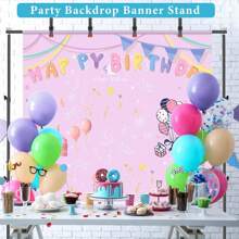 Wedding Backdrop Stand 10x7ft(WxH) Photo Studio Adjustable Metal Background Stand ,Balloon Arch Support Kit With 4 Crossbars, 4 Backdrop Clamps, Parties Wedding Events Decoration
