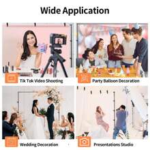 Wedding Backdrop Stand 10x7ft(WxH) Photo Studio Adjustable Metal Background Stand ,Balloon Arch Support Kit With 4 Crossbars, 4 Backdrop Clamps, Parties Wedding Events Decoration