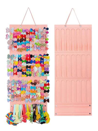 1pc Large Women Hair Accessory Storage Organizer, Headband Hair Clips Jewelry Display Holder Wall Hanging Bag Hair Clips Makeup Organizer