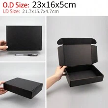 10pcs/Set Corrugated Paper Gift Box, Postal Shipping Box, Courier Packaging Box, Packing Material, Airplane Box, Gift Box, Corrugated Cardboard Box, Delivery Box, Packing Box,Christmas Valentine Day - Black Card-corrugated Paper - View 12