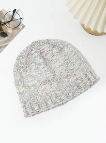 1 件装女士秋冬季针织帽带闪光，韩版保暖加厚护耳防寒帽 - A - 查看 8