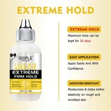 Goiple 9pcs Melting Spray Kit Lace Melting Spray For GlueLess Wigs, Waterproof Lace Glue Extra Hold For Lace Front, Adhesive Remover, Hair Wax Stick Strong Hold Edge Control Gel With Edge Brush, Elastic Hair Band, HD Wig Caps - 60毫升 - 查看 5