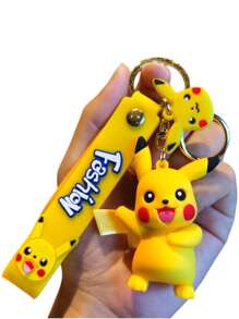 pokemon 1pc Creative Lottery Machine Keychain: Miniature Stress Relief Toy, Backpack Pendant Gift, Cartoon PVC Soft Rubber Car Bag Key Chain, Christmas Ornament