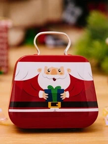 1個聖誕餅乾禮物盒裝飾用品 馬口鐵手提糖果盒 小鐵盒 聖誕禮物 聖誕前夕 聖誕派對 - 彩色 - 查看 9