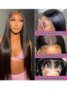 13x6 Lace Front Wigs Human Hair 180 Density Pre Plucked Straight Lace Front Wigs Human Hair With Baby Hair Lace Frontal Straight Wigs Human Hair For Women