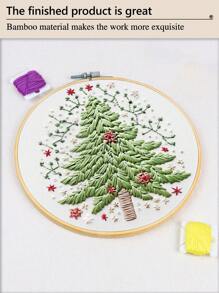 10 peças/conjunto de bastidor de ponto cruz bordado de bambu cáqui e verde, artesanato faça você mesmo, pode ser usado como decoração de casa, enfeite de Halloween e Natal, chaveiro de telefone, pingente de bolsa, decoração de mesa, pingente de carro