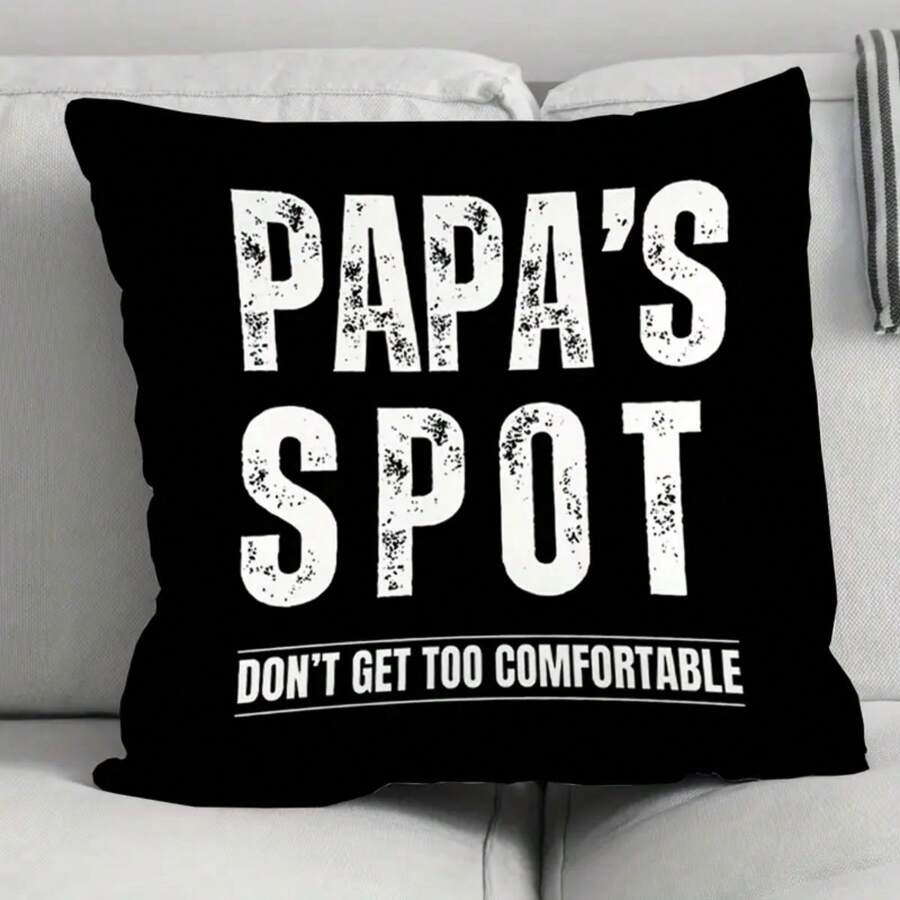 1 pieza Almohada decorativa, diseño de lunares divertido de Abuelo/Papá, funda de almohada de terciopelo durazno, funda de almohada cuadrada, regalo de Navidad, decoración del hogar, decoración de habitación, decoración de oficina, decoración de sala de estar, decoración de sofá (sin relleno de almohada)