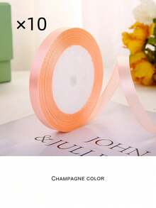 1pc (10 cuộn) Ruy băng trang trí rộng 1cm cho hoa, hộp đựng bánh, Giáng sinh, nơ, Ruy băng satin - Nhiều màu - Xem 25