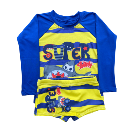 Conjunto de praia Infantil Sunga + Blusa Proteção Solar Uv50 +