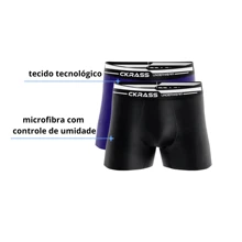 Ckrass Kit 5 Boxer Briefs Box Plus Size EXGG Extra Large Microfiber - Multicolor - View 5