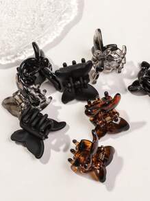 10pcs/Set Mini Amber-Tone Butterfly Hair Clips, Cute Simple Bangs Hair Accessories Hair Claws Claw Clips Hair Jaw Clip Hair Clamps Hair Clutch Hair Catcher Clip Fall Winter For Vacation Outfits Woman - Multicolor - View 3