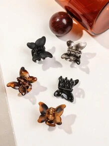 10pcs/Set Mini Amber-Tone Butterfly Hair Clips, Cute Simple Bangs Hair Accessories Hair Claws Claw Clips Hair Jaw Clip Hair Clamps Hair Clutch Hair Catcher Clip Fall Winter For Vacation Outfits Woman - Multicolor - View 2