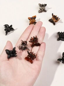 10pcs/Set Mini Amber-Tone Butterfly Hair Clips, Cute Simple Bangs Hair Accessories Hair Claws Claw Clips Hair Jaw Clip Hair Clamps Hair Clutch Hair Catcher Clip Fall Winter For Vacation Outfits Woman - Multicolor - View 4