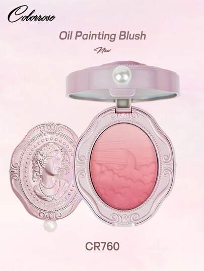 COLORROSE Rubor en polvo para mejillas natural, rubor facial mate brillante, ligero, suave, difuminable, con espejo, paleta de rubor, paleta de sombras de ojos, cosmética de belleza facial