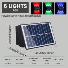 1 pieza Luz de pared solar, material de plástico, color RGB, luz de ambiente para exteriores, luz proyector decorativa de color, adecuada para exteriores, jardín, pared de villa, escaleras exteriores, balcón