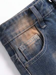 Tween Boys Pocket Ripped Casual Jeans - Dark Wash - View 5