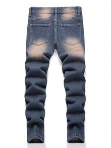 Tween Boys Pocket Ripped Casual Jeans - Dark Wash - View 2