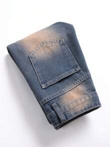 Tween Boys Pocket Ripped Casual Jeans - Dark Wash - View 6