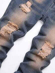 Tween Boys Pocket Ripped Casual Jeans - Dark Wash - View 4