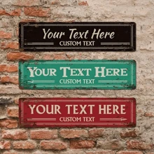 1pc Customized Street Road Sign Metal Wall Art, Personalized Text Arrow Direction Sign, Outdoor Decor, Home Decor, Bedroom Decor, 16"X4",Outdoor Living Inspo