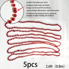2.6 英尺/9.8 英尺/32 英尺悬挂圣诞树装饰链，7 毫米塑料电镀珠 DIY 链，非常适合圣诞节庆祝活动、派对、婚礼、节日装饰、DIY 项目和展览配件 DIY 装饰、家居装饰、派对婚礼装饰、灯烛台装饰配件 - 彩色 - 查看 16