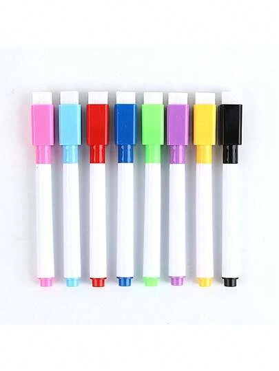 16pcs 2 Sets Available [8pcs Magnetic, 8pcs Non-Magnetic] Whiteboard Markers For Writing, Teaching, Drawing, Coloring, Erasable, Large Capacity, Graffiti Sketch Markers