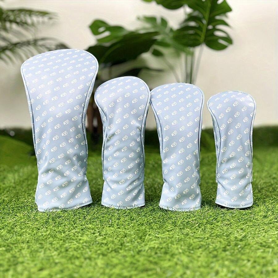 1pc Golf Club Head Cover, PU Material, Better Protection For Golf Clubs, Blue Minimalist Style - Multicolor - View 1