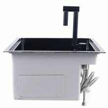 Hidden Kitchen Sink Single Bowl Folding Faucet W/ Drain Assembly Stainless Steel