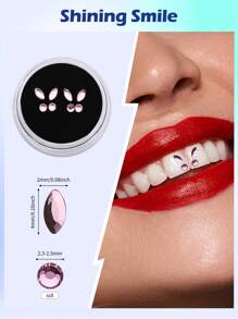 novani 8pcs Sparkling Rhinestone Tooth Gems Simple Minimalist Laser Color Tooth Decorations - Multicolor - View 11