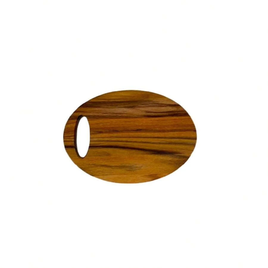 Tábua de Cortar e Servir Oval de Madeira de Teca Multiuso 28x20cm - Le Requena, Promoção da